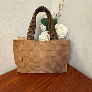 Chic Tan Woven Tote Bag